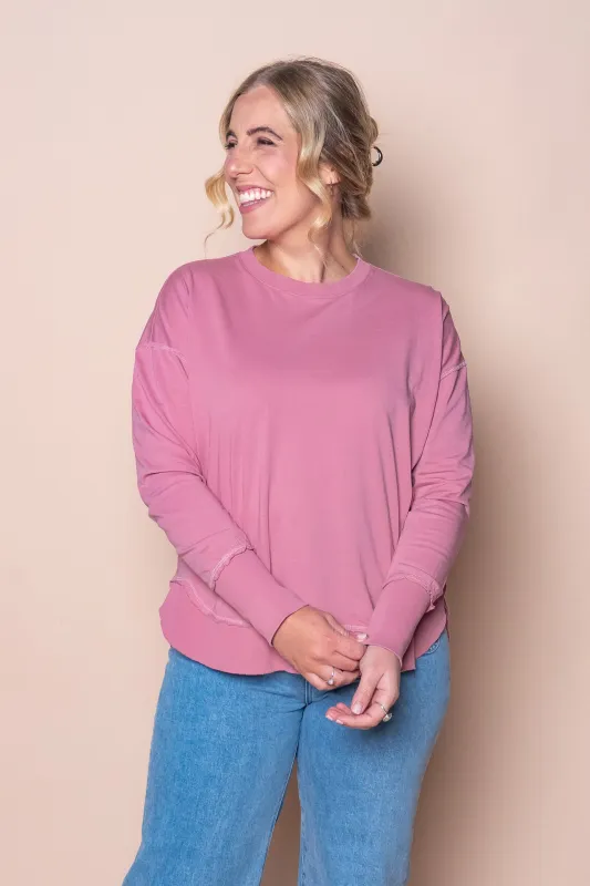 Farrah Long Sleeve Top in Rose Pink - Foxwood made by Foxwood Clothing
