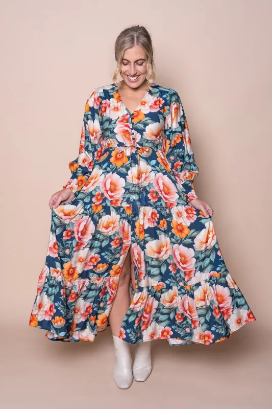 Audrina Maxi Dress in Teal sold by Always Alice