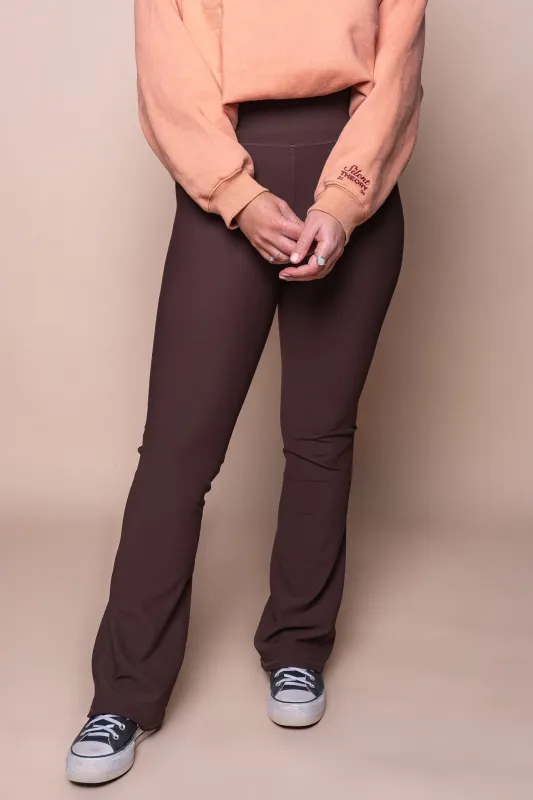 Active Rib Flare Legging Pants in Brown - All About Eve sold by Always Alice