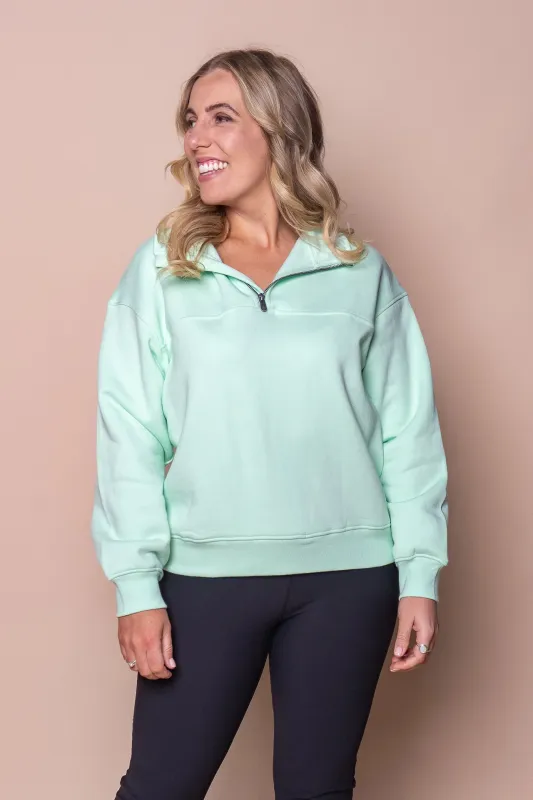 College Zip Crew in Mint - Foxwood sold by Always Alice