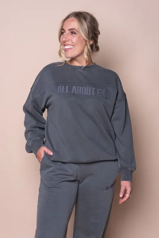 Vital Washed O/S Crew in Charcoal - All About Eve sold by Always Alice
