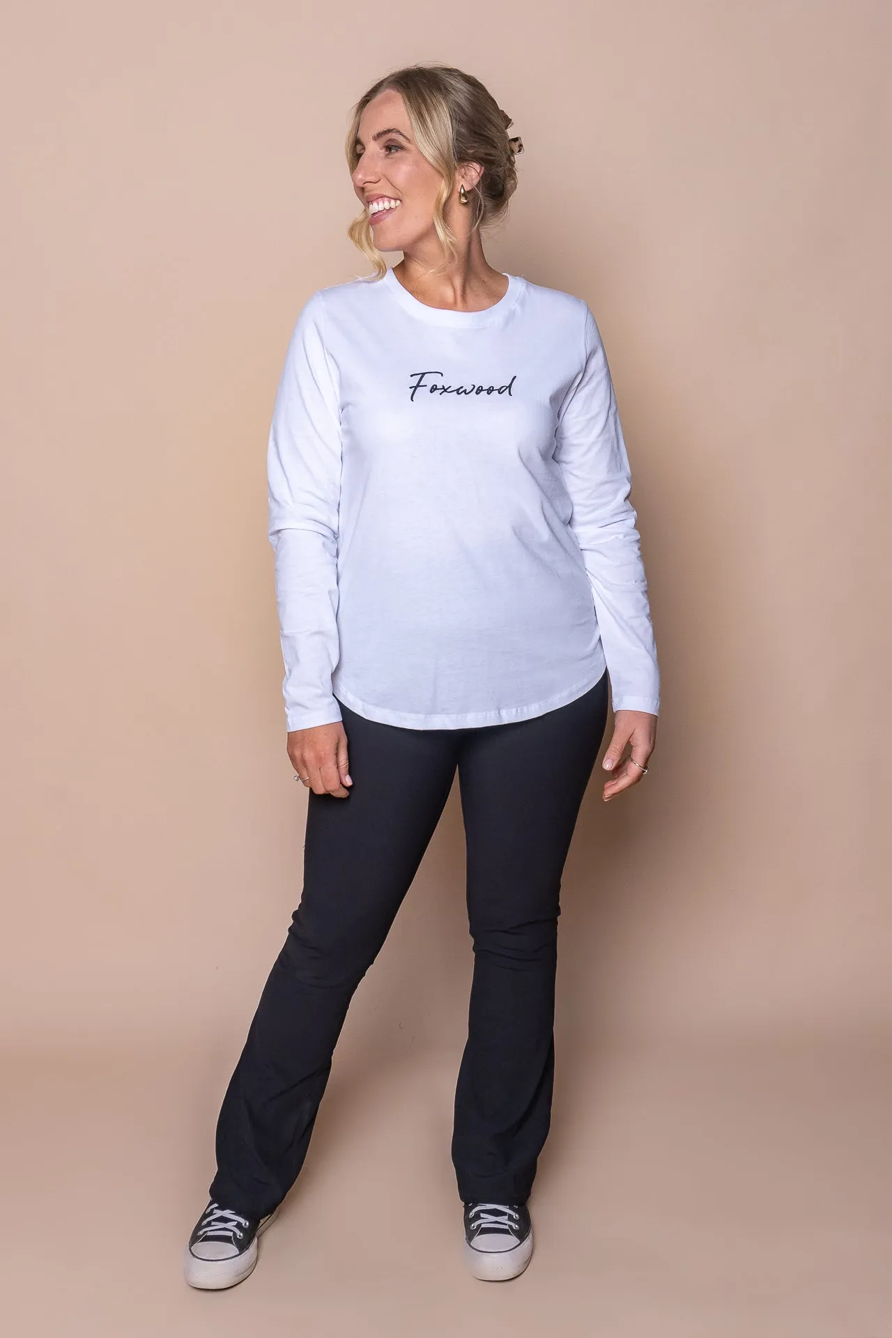 Signature L/S Tee in White - Foxwood sold by Always Alice product image thumbnail 3