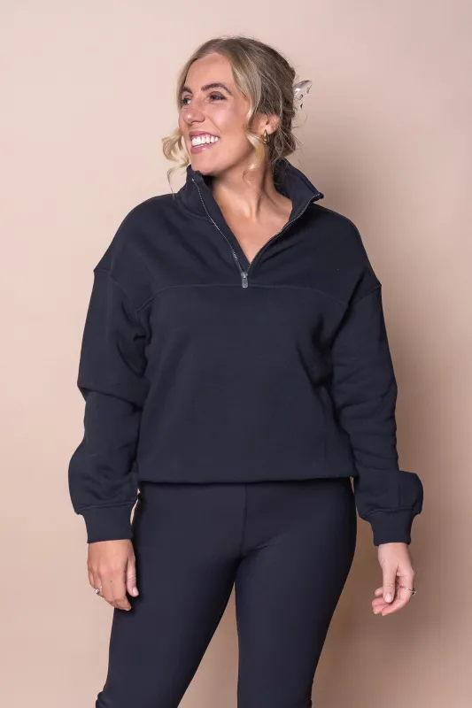 College Zip Crew in Black - Foxwood sold by Always Alice