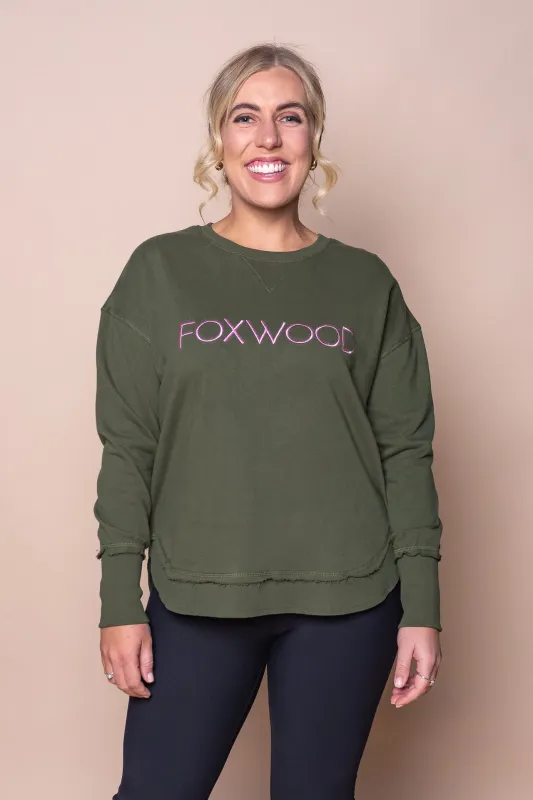 Simplified Metallic Crew in Olive - Foxwood sold by Always Alice