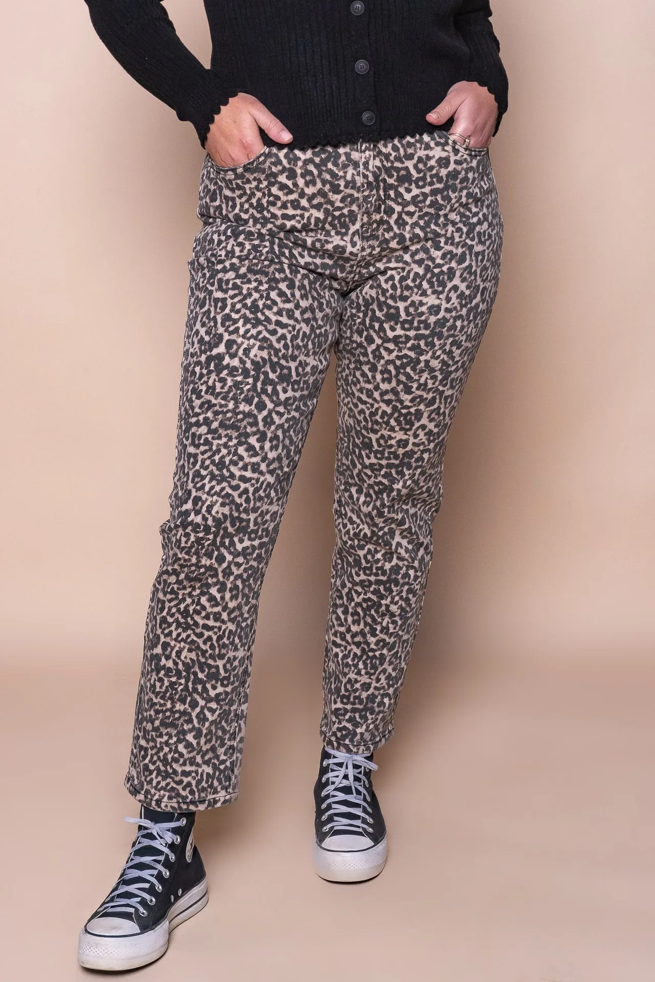 Leopard Denim Jeans in Leopard - Foxwood sold by Always Alice