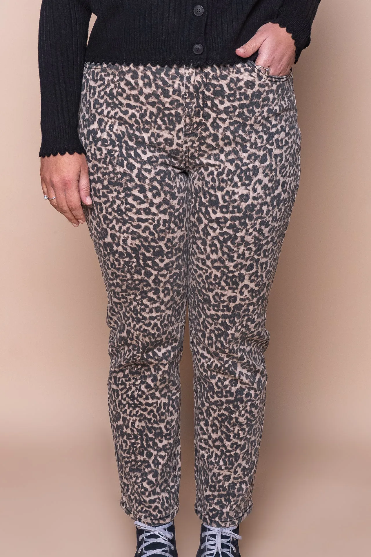 Leopard Denim Jeans in Leopard - Foxwood sold by Always Alice product image thumbnail 3