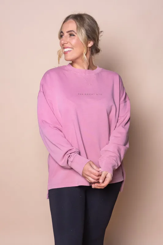 AAE Washed Relaxed Crew in Quartz Pink - All About Eve sold by Always Alice