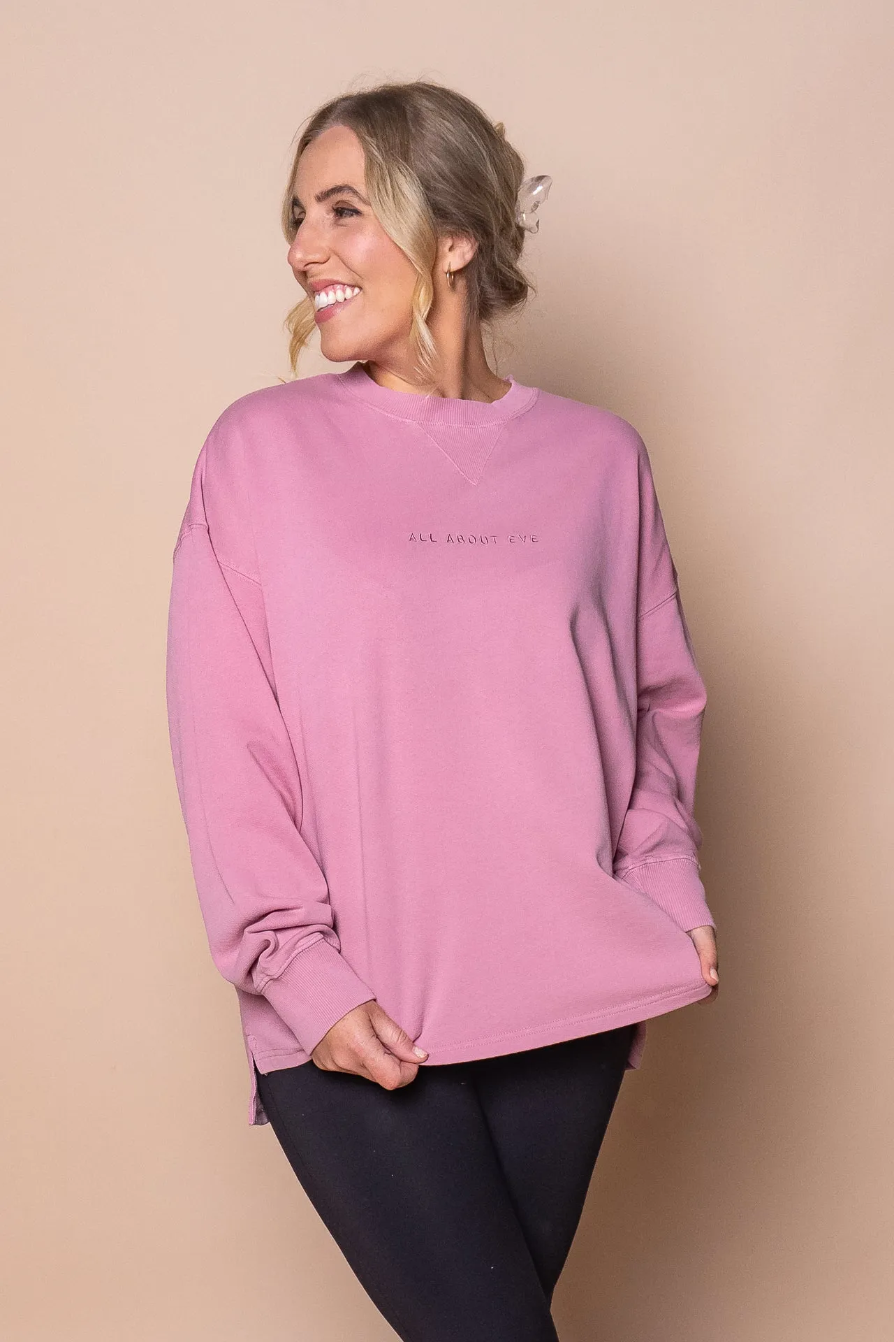 AAE Washed Relaxed Crew in Quartz Pink - All About Eve sold by Always Alice product image thumbnail 2