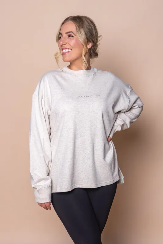 AAE Washed Relaxed Crew in Oatmeal - All About Eve sold by Always Alice