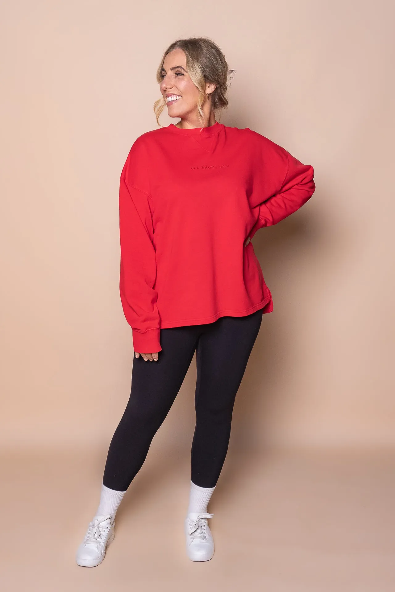AAE Washed Relaxed Crew in Scarlet - All About Eve sold by Always Alice product image thumbnail 2