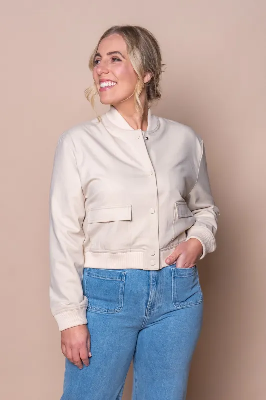 Wiley Bomber Jacket in Beige sold by Always Alice