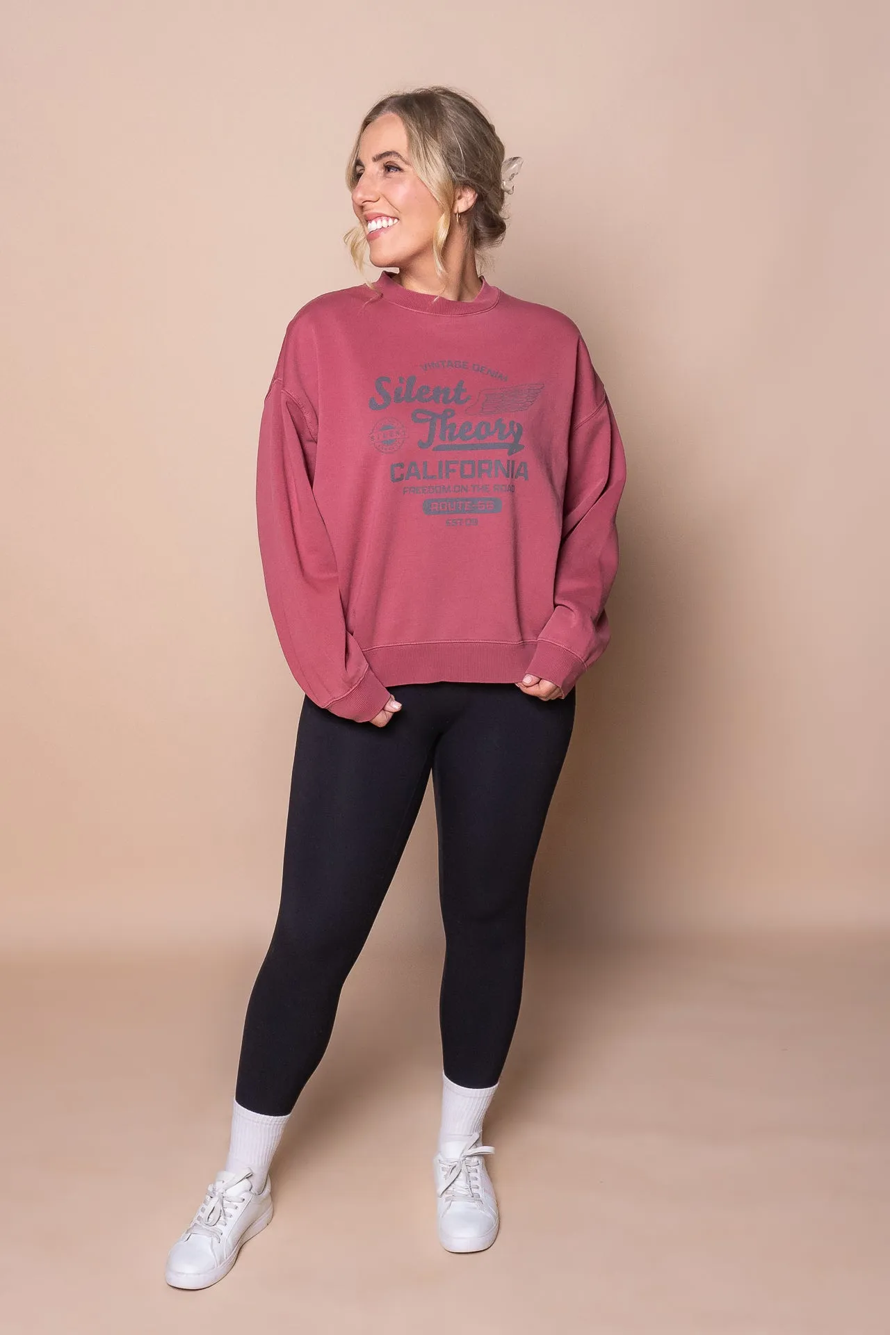 Vintage Denim Crew in Cherry - Silent Theory sold by Always Alice product image thumbnail 2