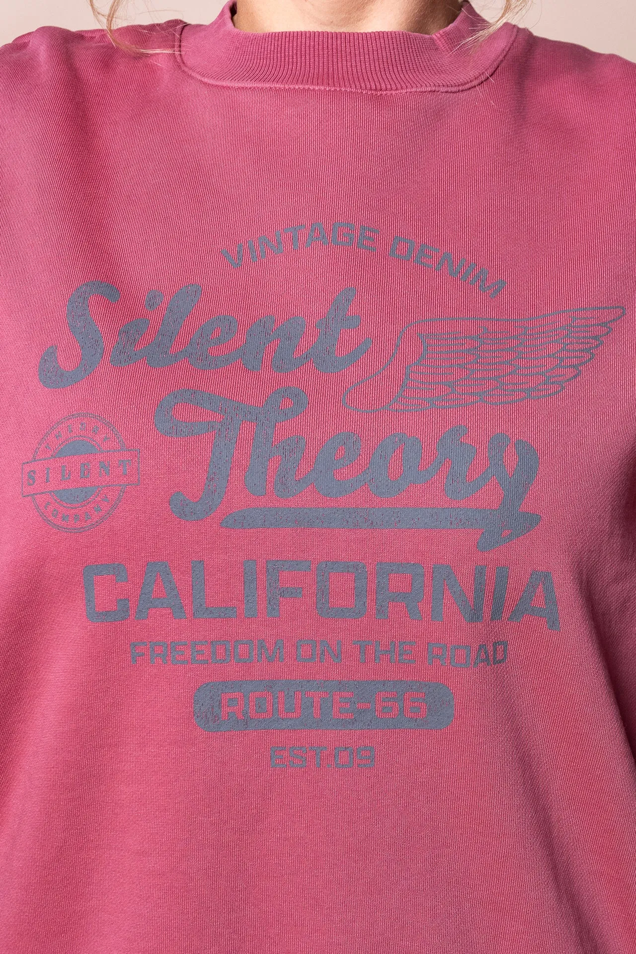 Vintage Denim Crew in Cherry - Silent Theory sold by Always Alice product image thumbnail 3