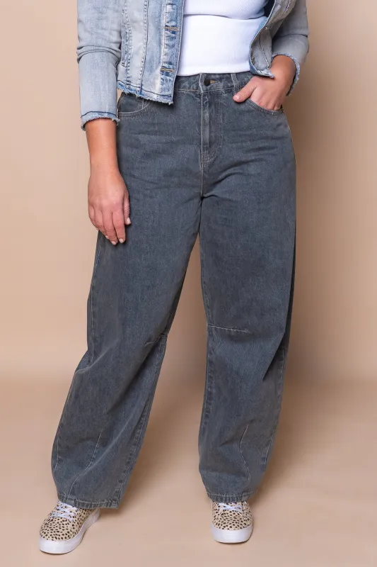 Hallie Barrel Leg Jeans in Slate - All About Eve sold by Always Alice