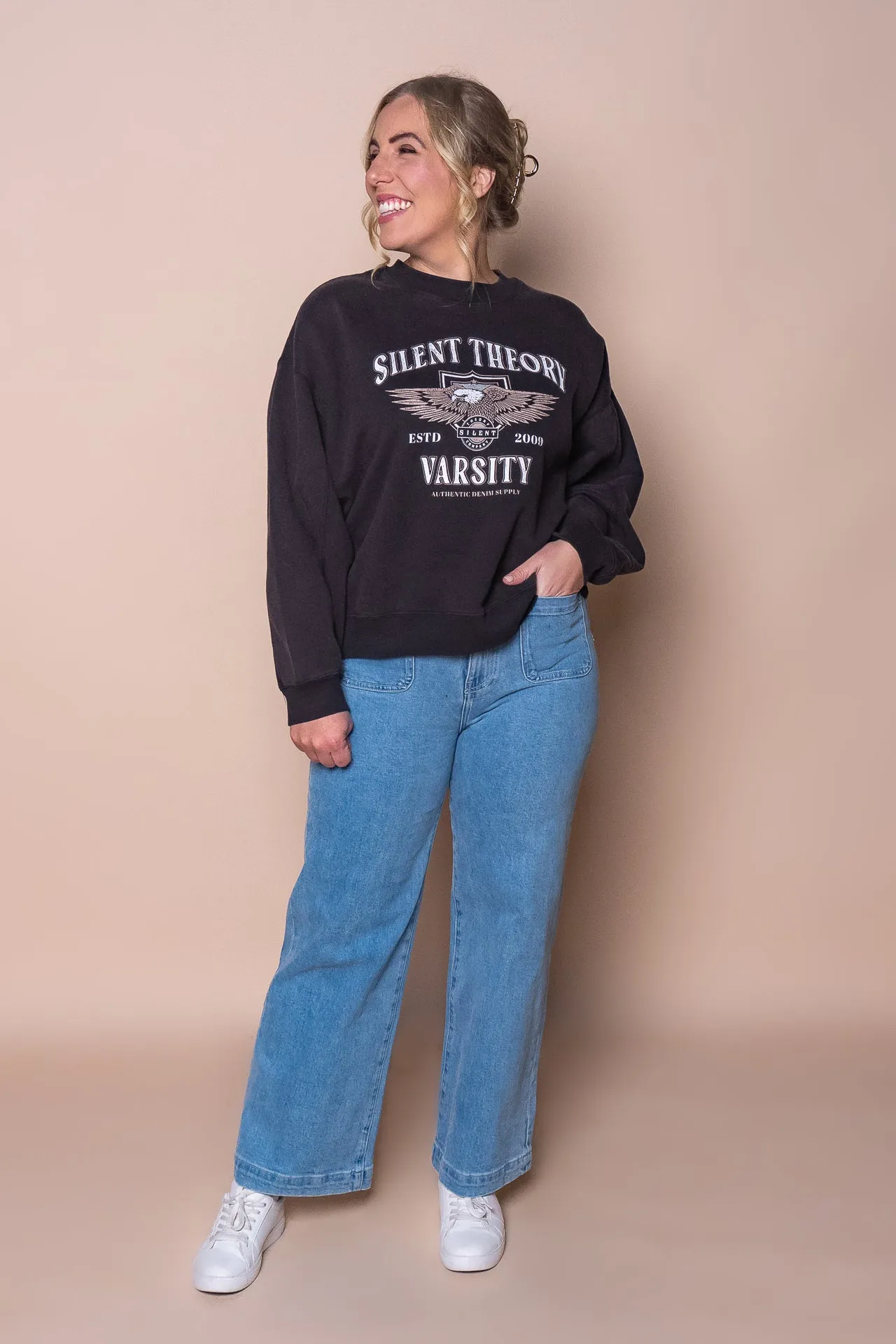 Authentic Crew in Washed Black - Silent Theory sold by Always Alice product image thumbnail 3