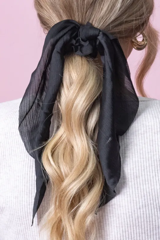 Luna Scrunchie Scarf in Black sold by Always Alice
