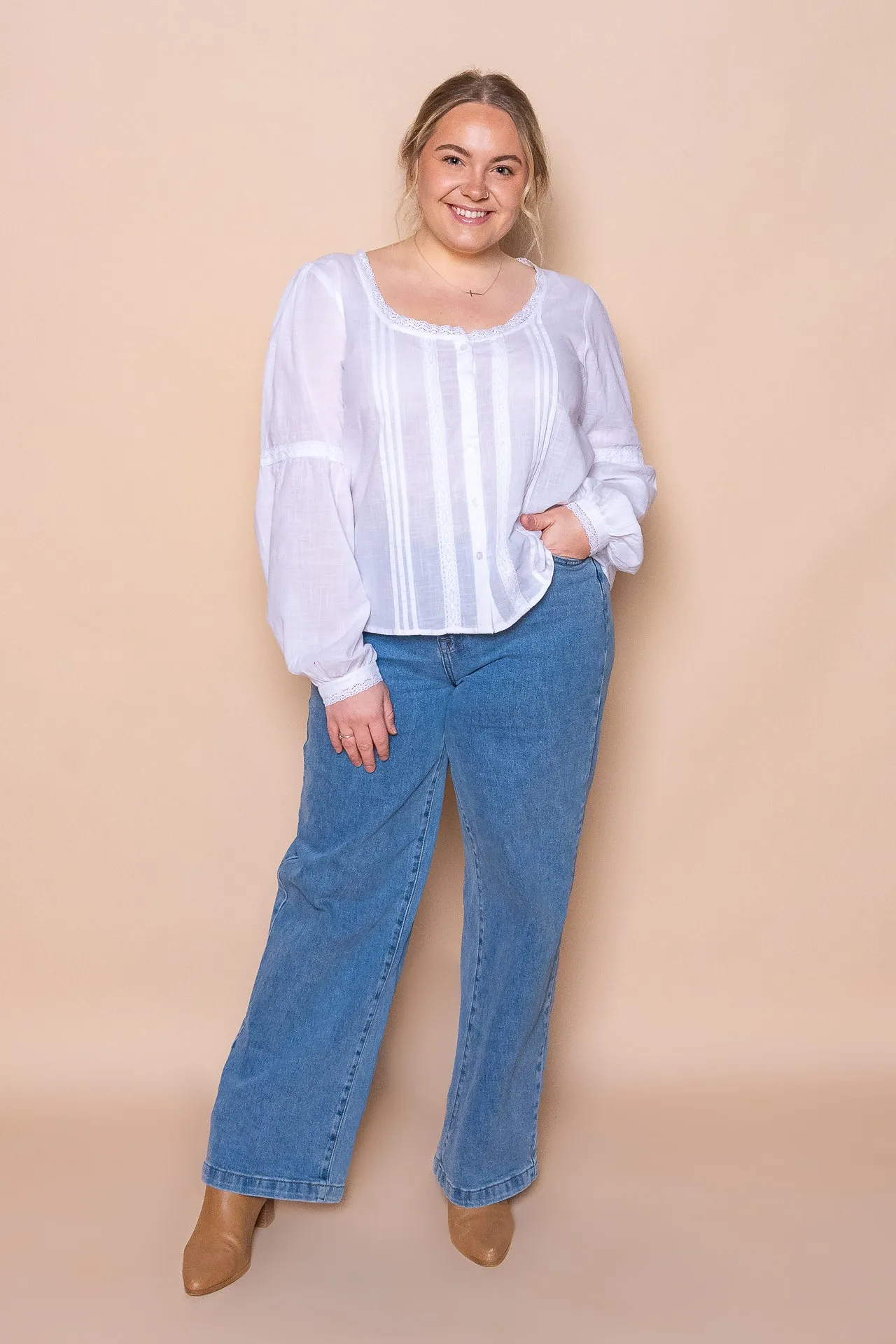 Maia L/S Top in Vintage White - All About Eve sold by Always Alice