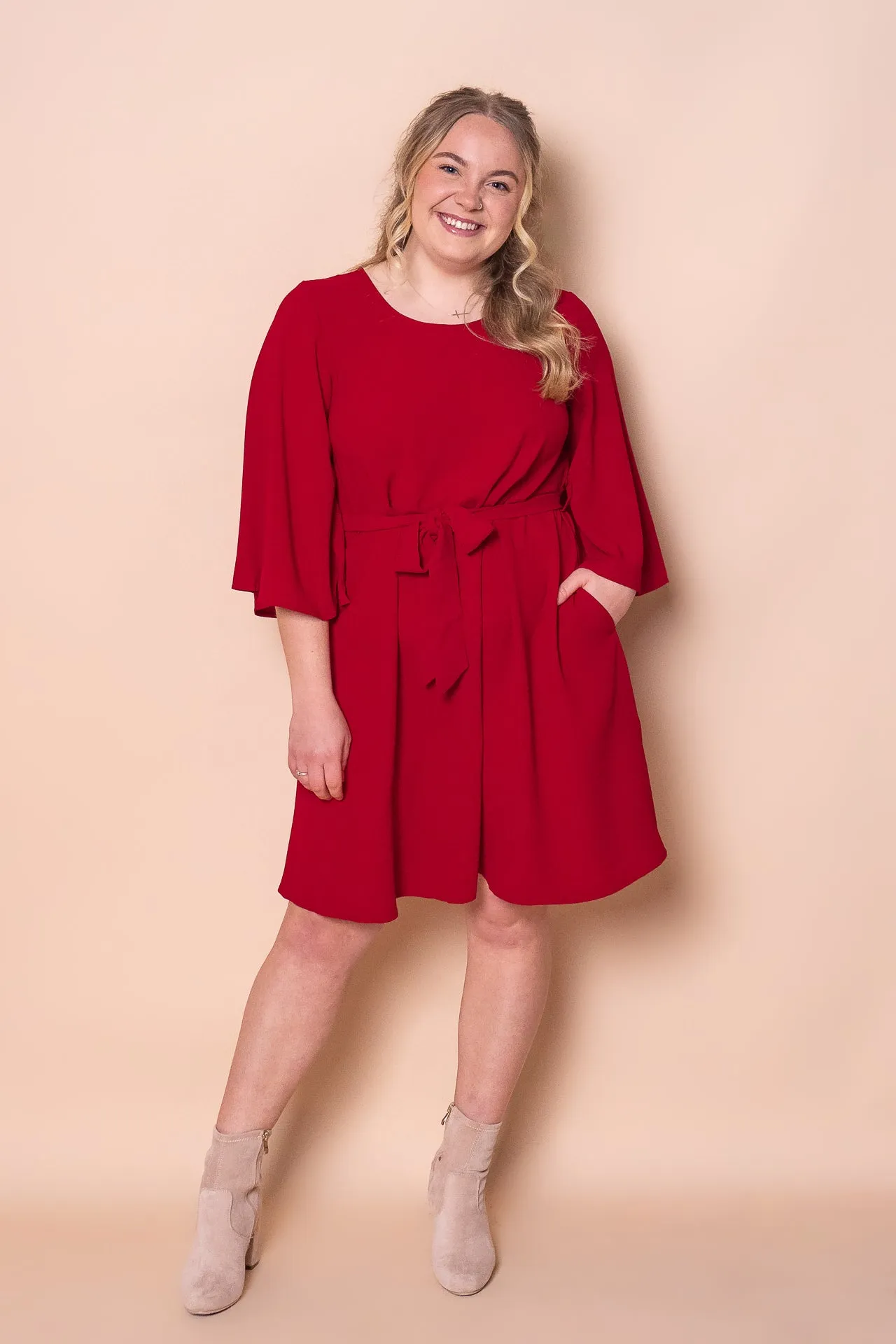 Nadine Bell Sleeve Dress in Red sold by Always Alice product image thumbnail 3