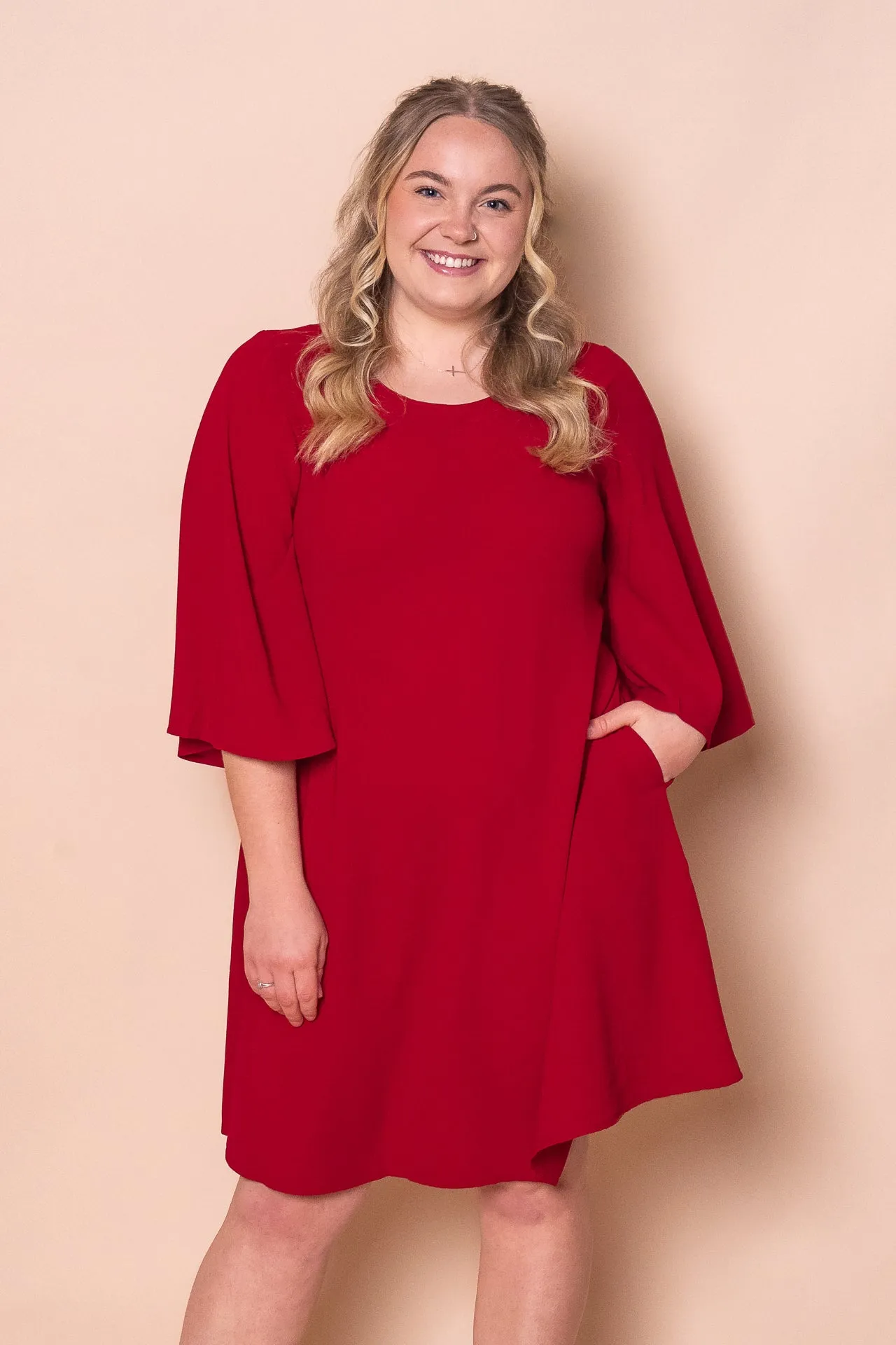 Nadine Bell Sleeve Dress in Red sold by Always Alice product image thumbnail 2