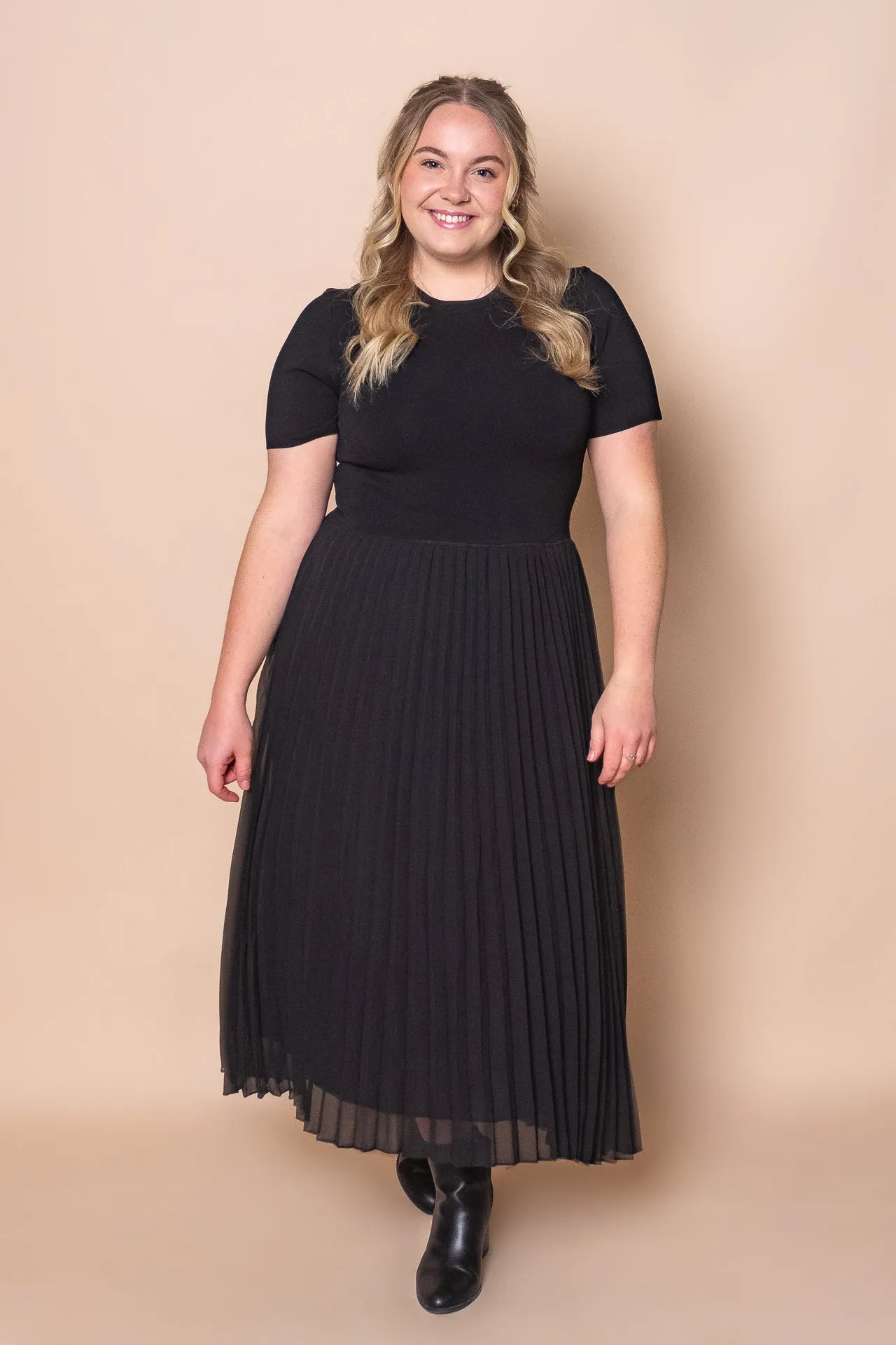 Valentina Pleated Midi Dress in Black sold by Always Alice product image thumbnail 2