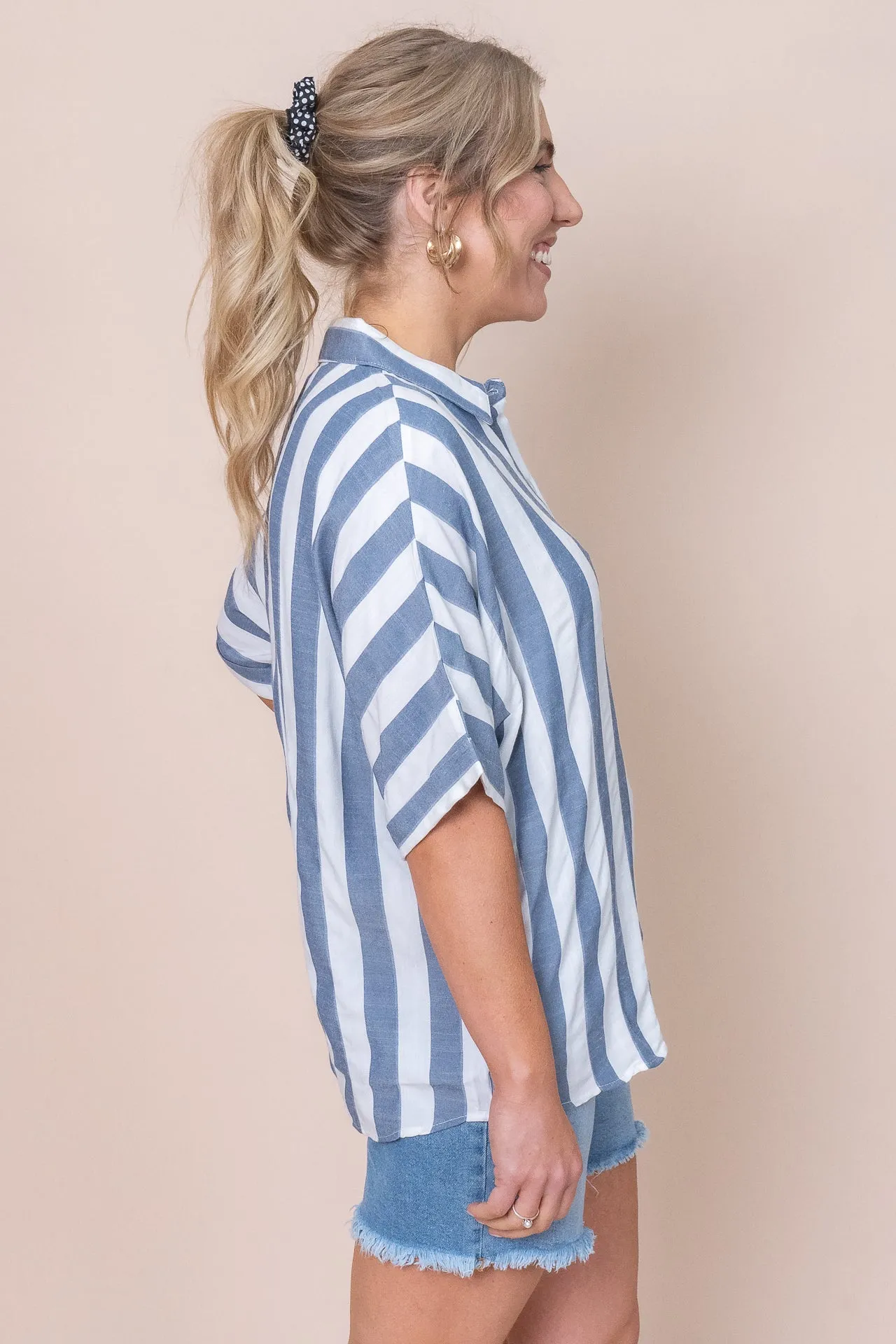 Noni Shirt in White Stripe sold by Always Alice product image thumbnail 5