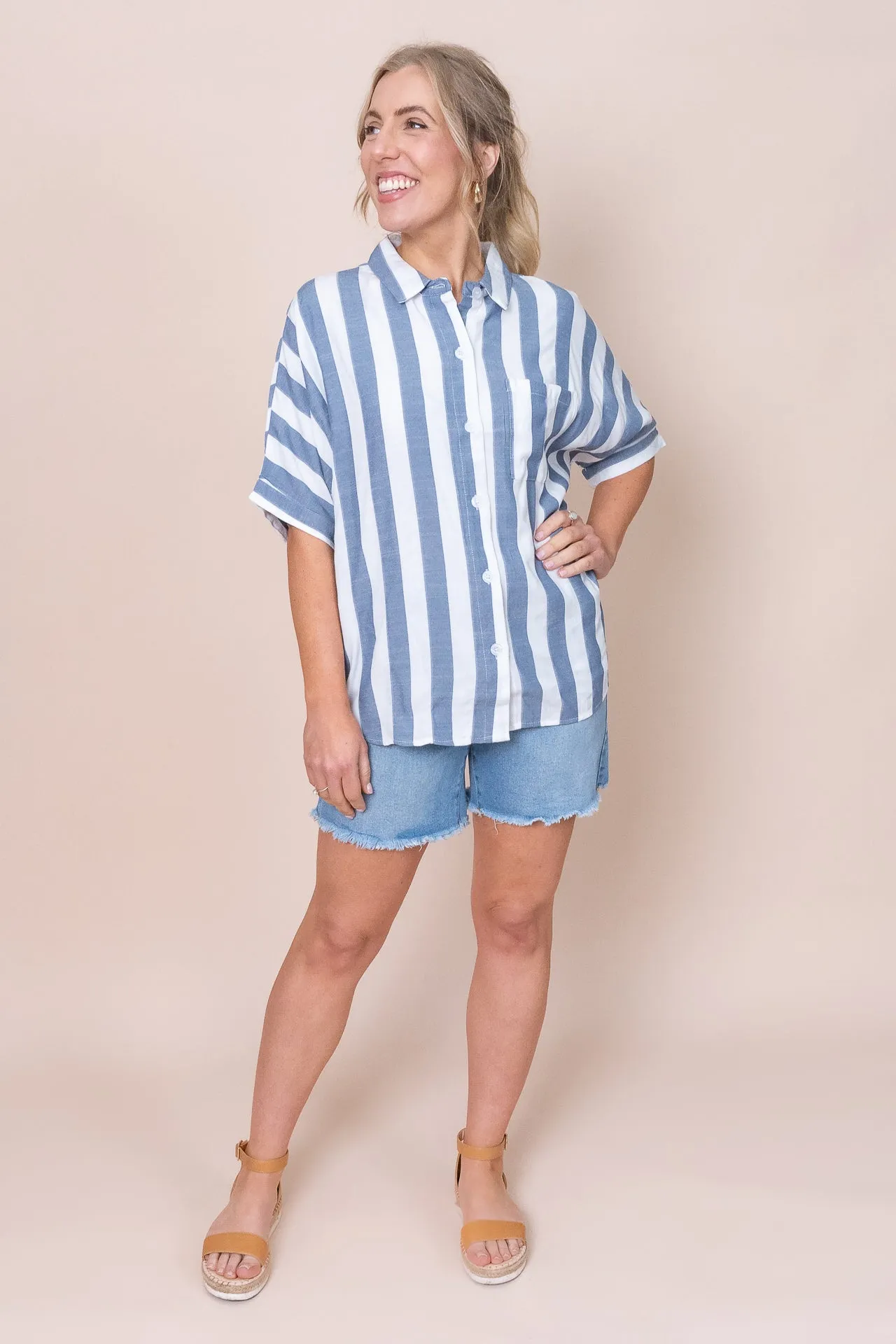 Noni Shirt in White Stripe sold by Always Alice product image thumbnail 2