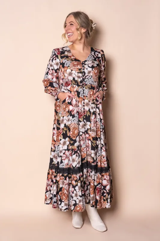 Arabella Maxi Dress in Black Multi sold by Always Alice