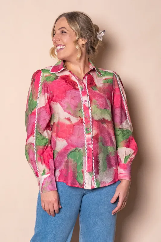 Clara Floral Top in Fuchsia sold by Always Alice
