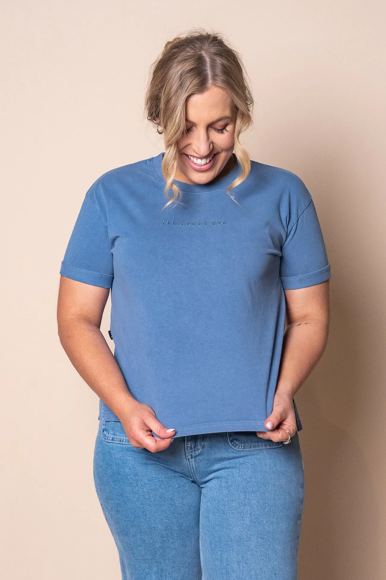 AAE Washed Tee in Denim - All About Eve sold by Always Alice
