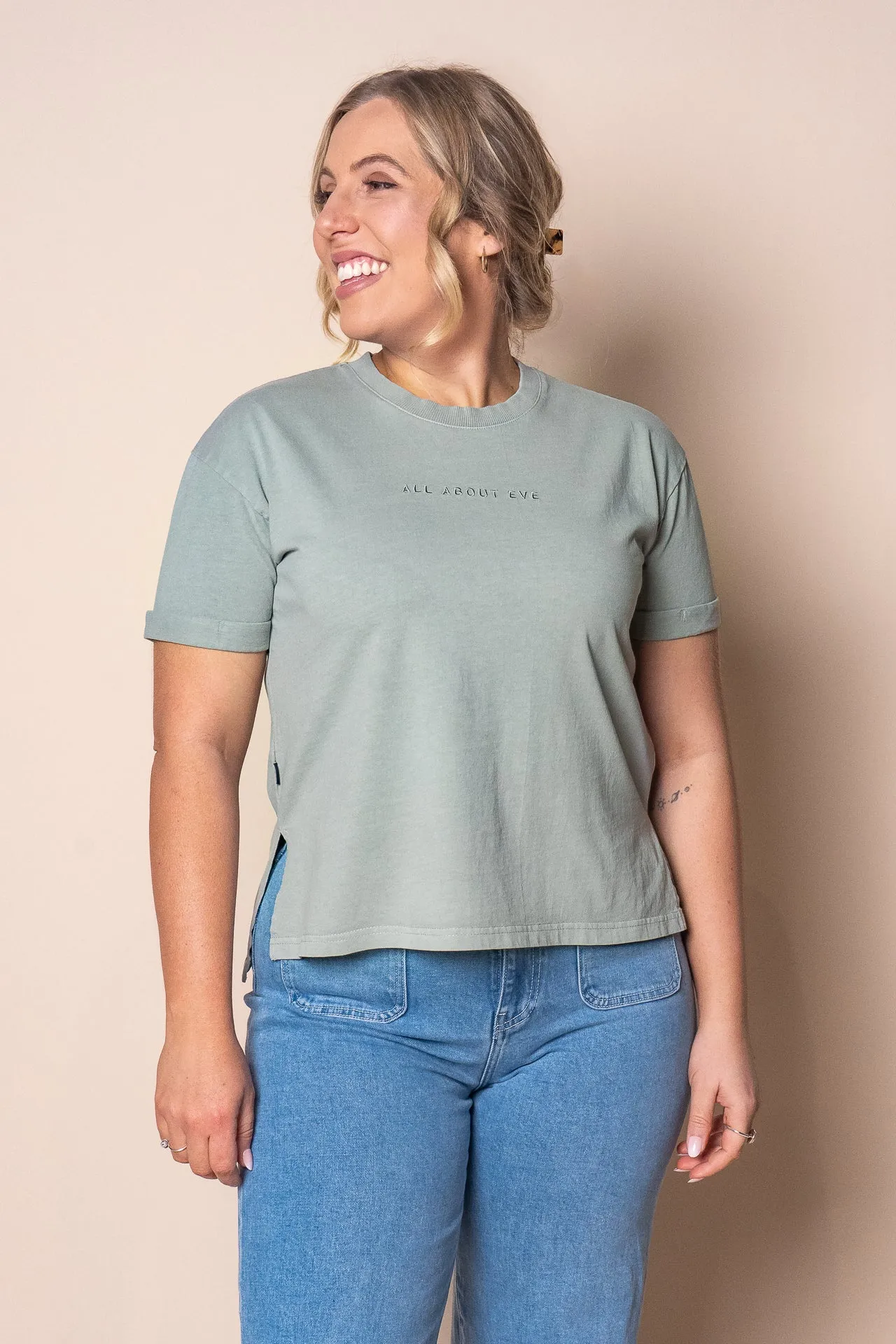 AAE Washed Tee in Sage - All About Eve sold by Always Alice