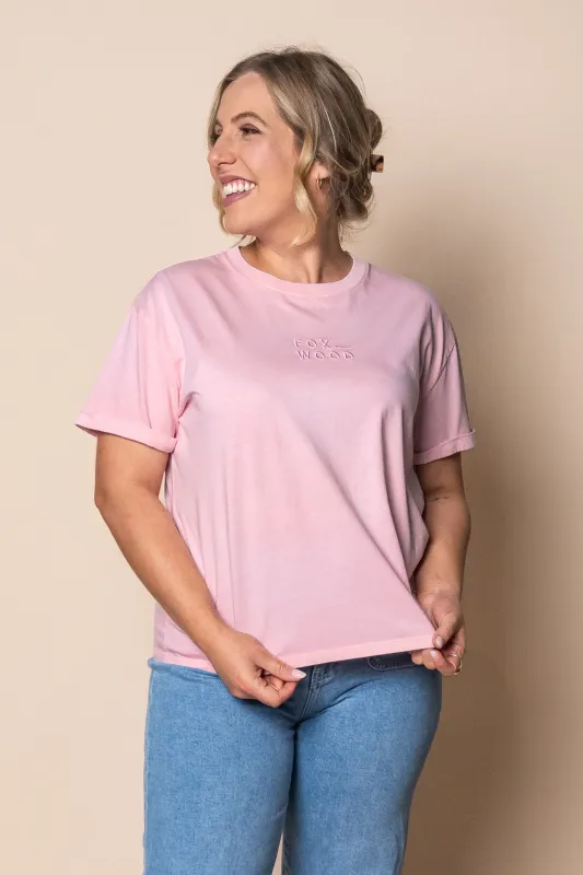 Huntleigh O/S Tee in Pale Pink - Foxwood sold by Always Alice
