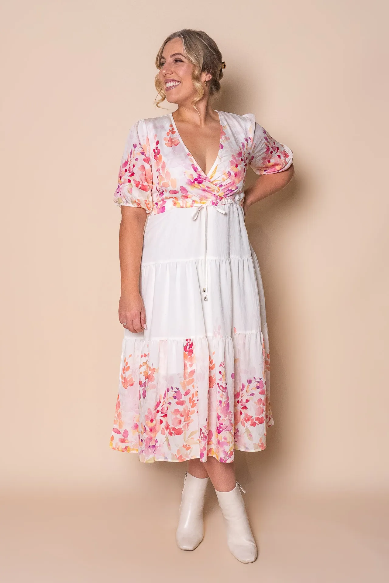 Rika Midi Dress in Cream sold by Always Alice