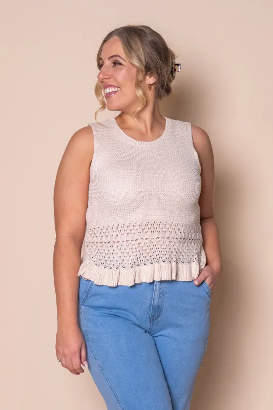 Catalina Knit Top in Beige sold by Always Alice