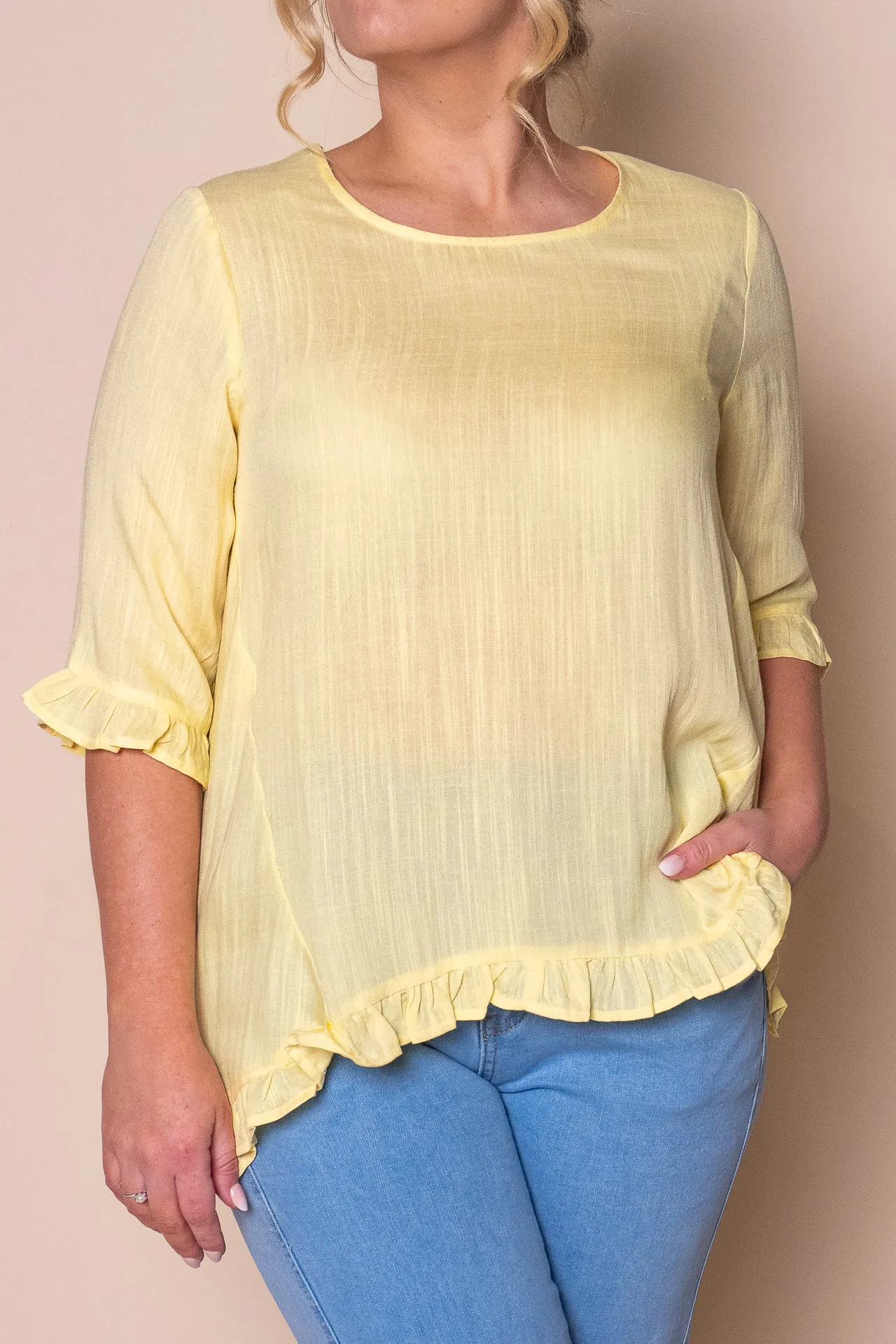 Lorin Ruffle Top in Yellow sold by Always Alice product image thumbnail 2
