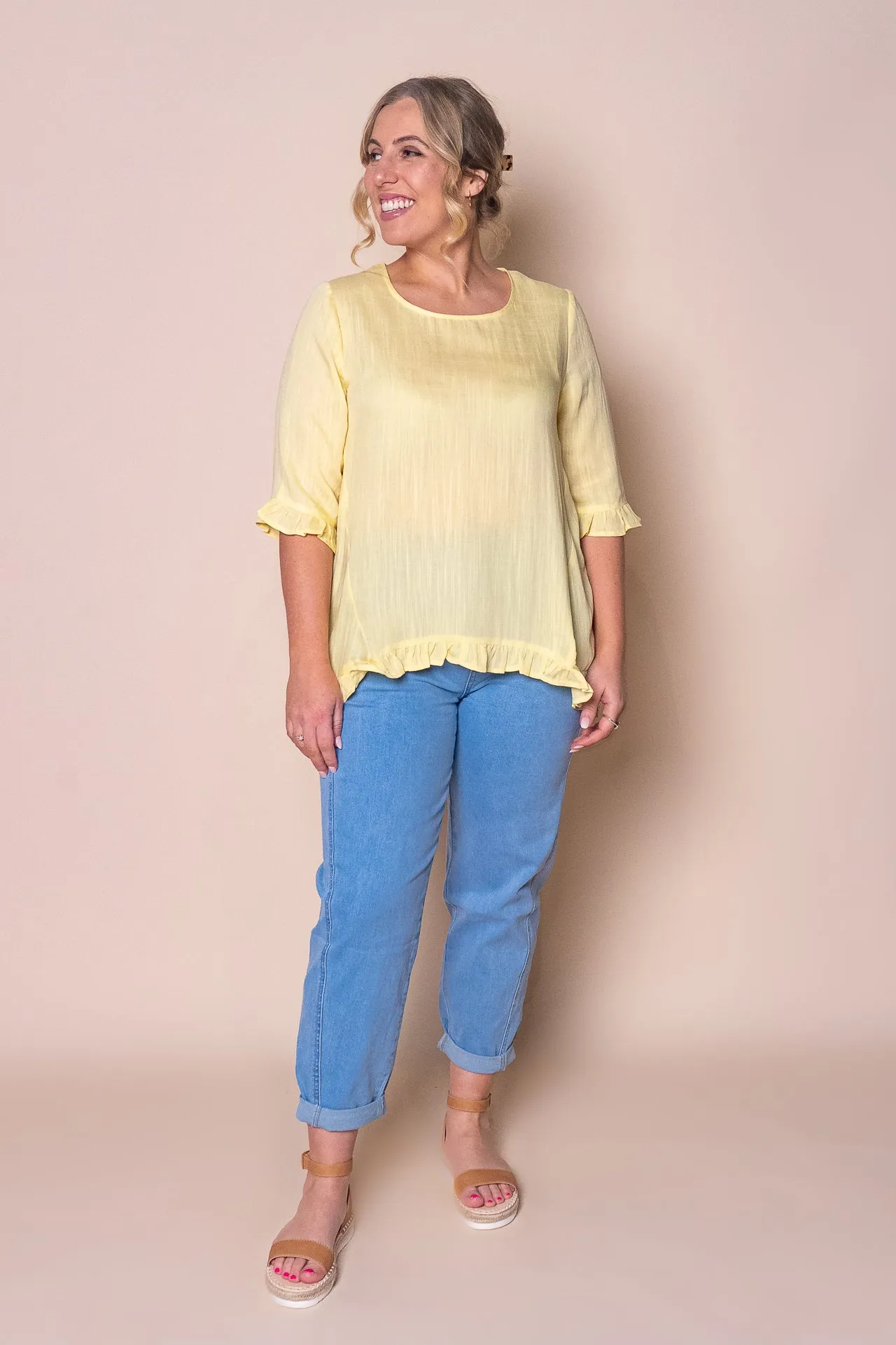 Lorin Ruffle Top in Yellow sold by Always Alice product image thumbnail 3