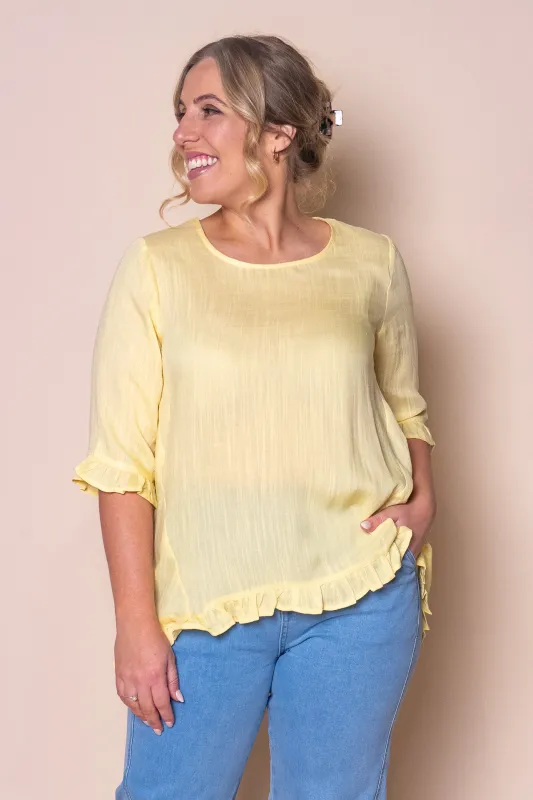 Lorin Ruffle Top in Yellow sold by Always Alice