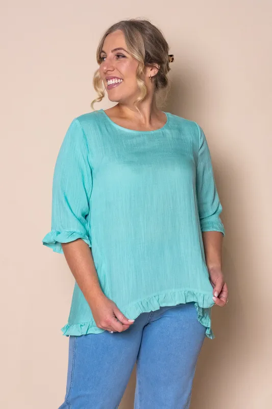 Lorin Ruffle Top in Mint sold by Always Alice