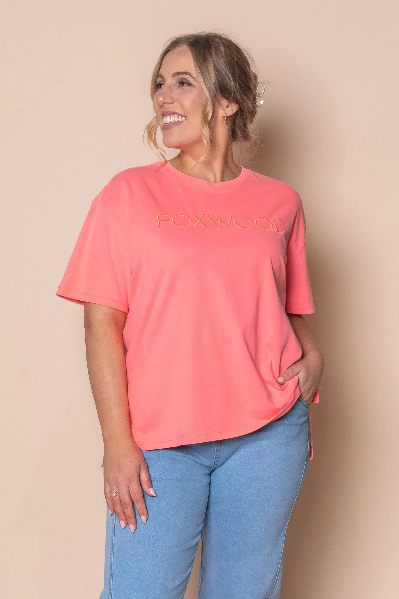 Simplified Tee in Neon Pink - Foxwood sold by Always Alice