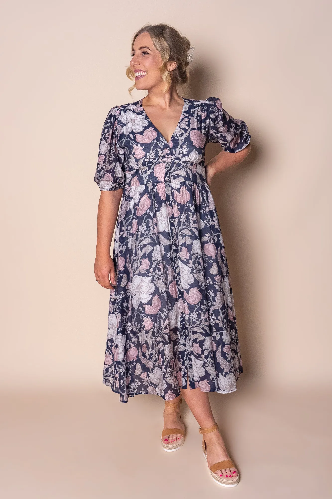 Maddie Midi Dress in Navy sold by Always Alice