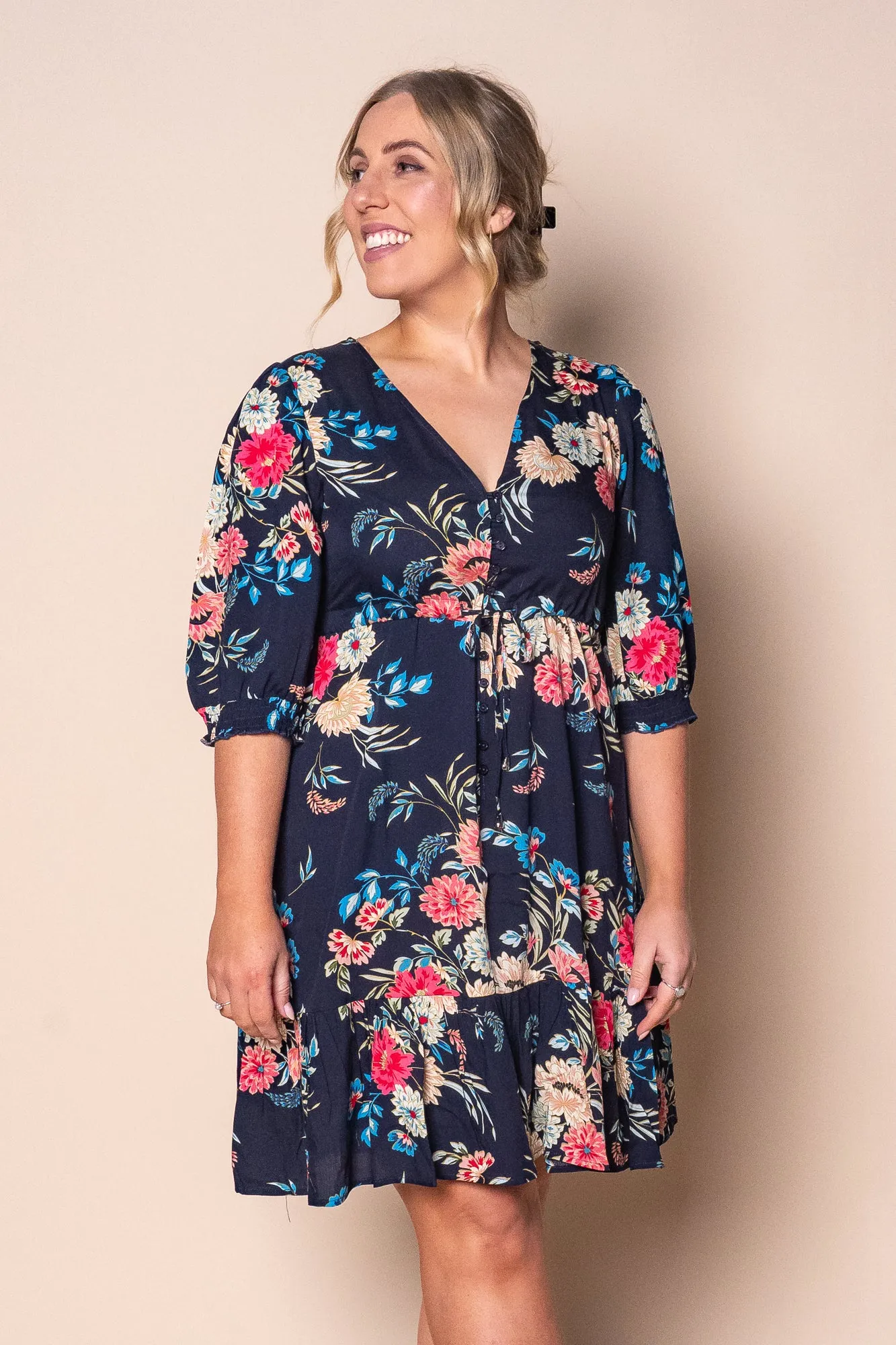 Janie Floral Dress in Navy sold by Always Alice