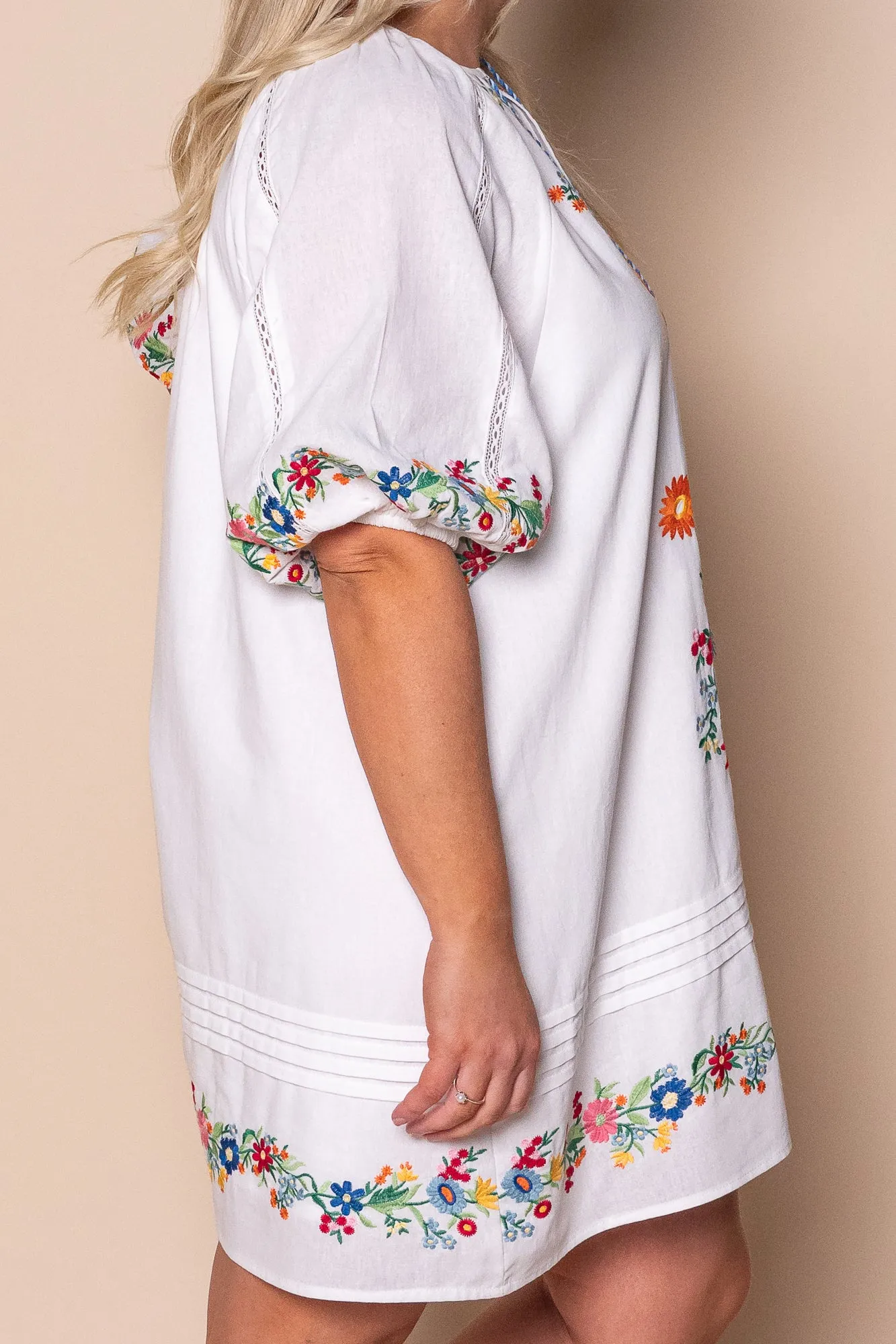 Orphea Embroidered Floral Dress in White sold by Always Alice product image thumbnail 4