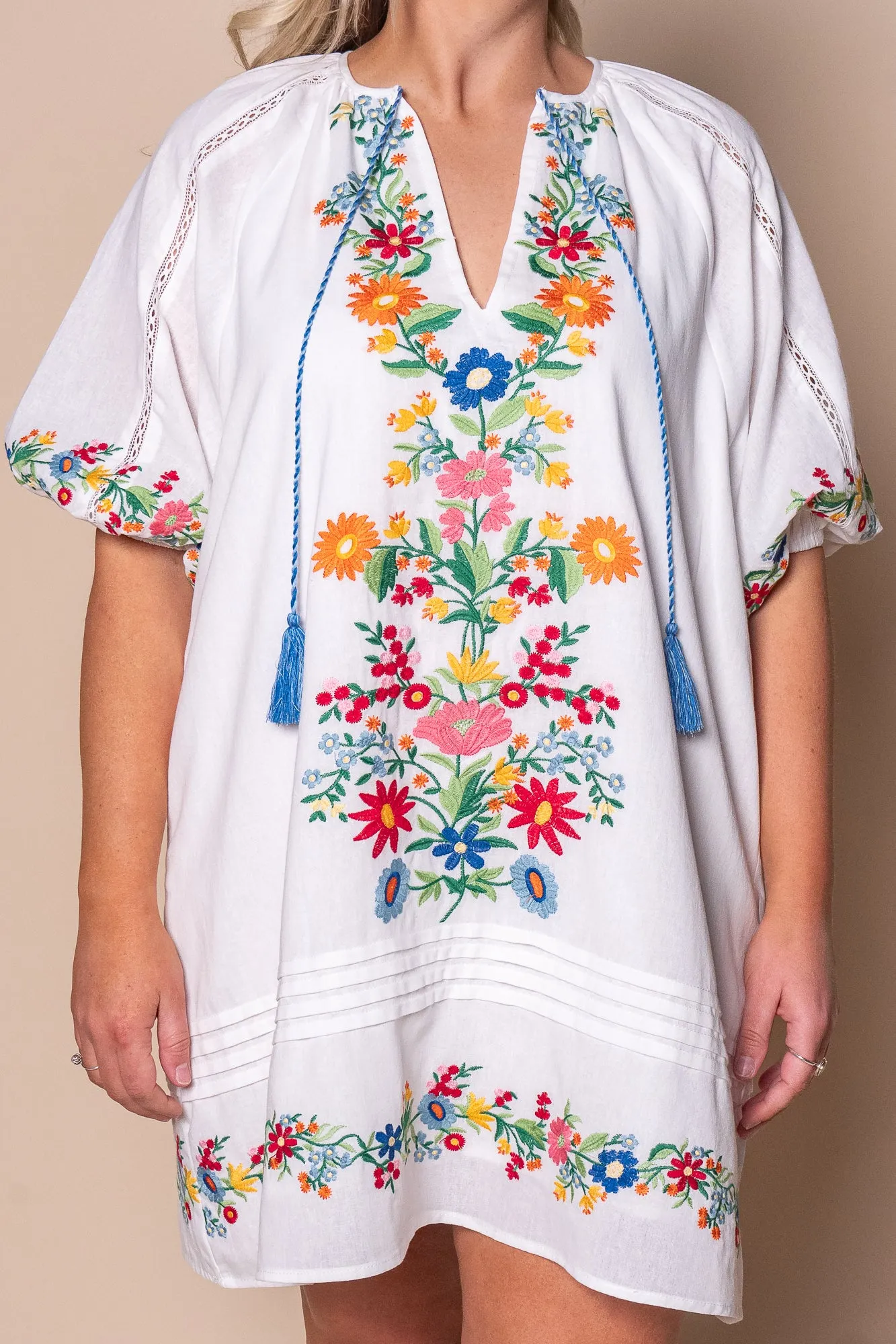 Orphea Embroidered Floral Dress in White sold by Always Alice product image thumbnail 3
