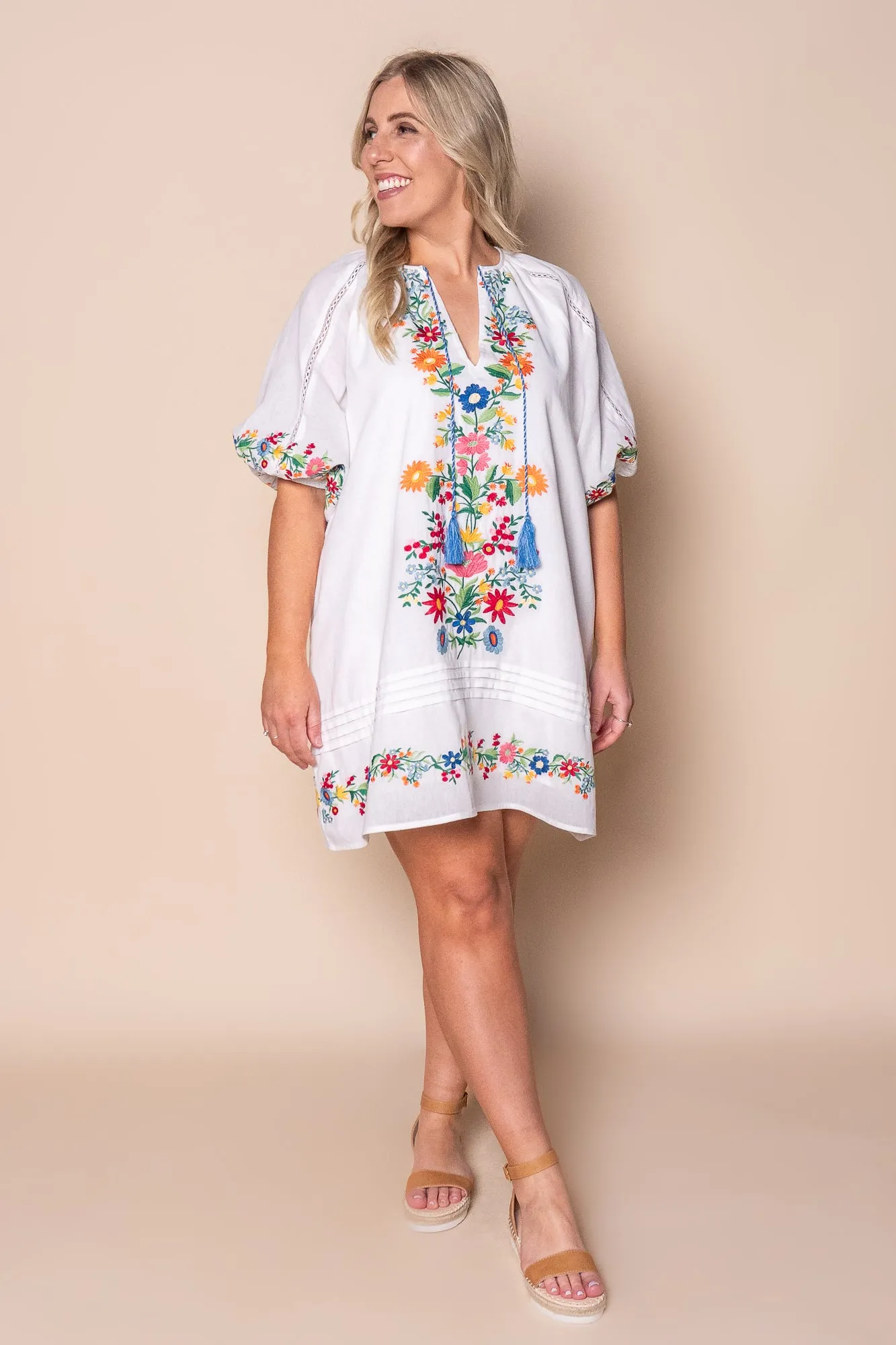 Orphea Embroidered Floral Dress in White sold by Always Alice product image thumbnail 2