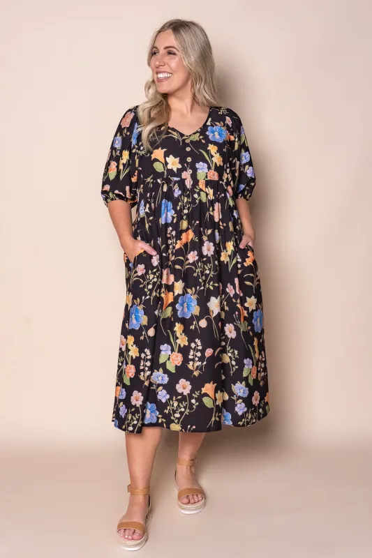 Anna Midi Dress in Black sold by Always Alice