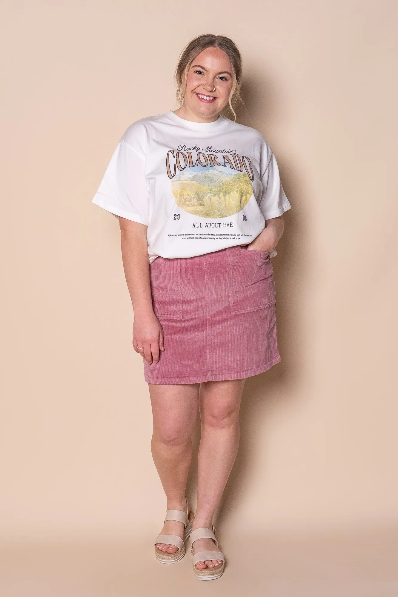 Rocky Mountains Relaxed Tee in Vintage White - All About Eve sold by Always Alice