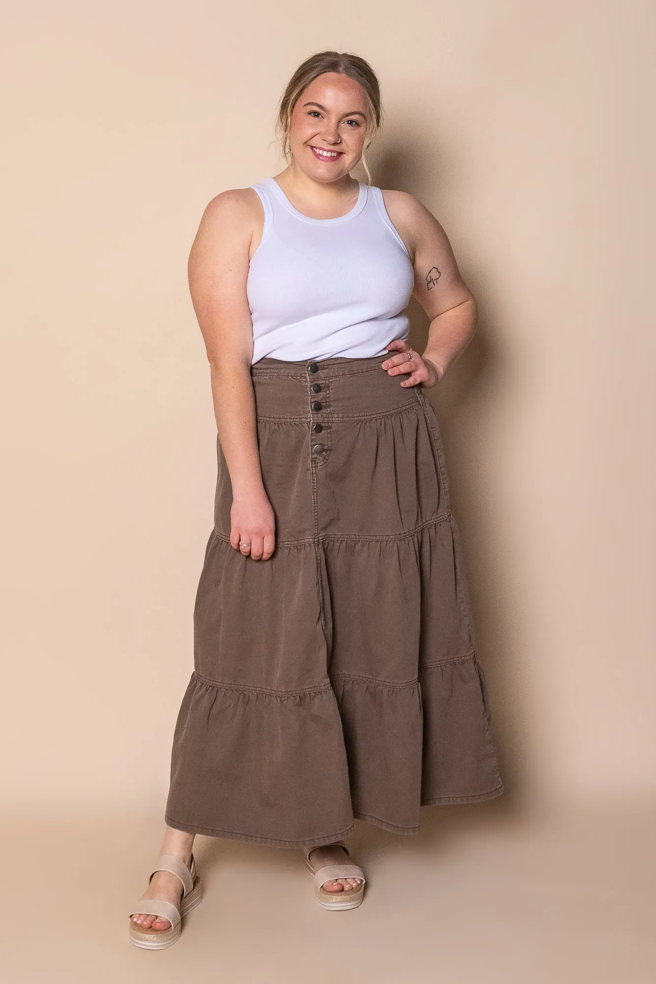 Coco Denim Maxi Skirt in Cocoa - All About Eve sold by Always Alice