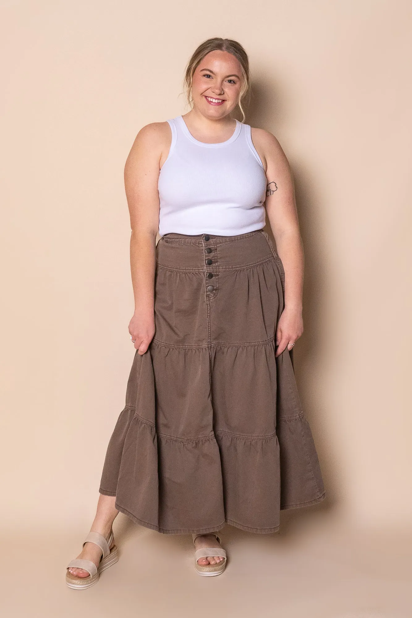 Coco Denim Maxi Skirt in Cocoa - All About Eve sold by Always Alice product image thumbnail 3