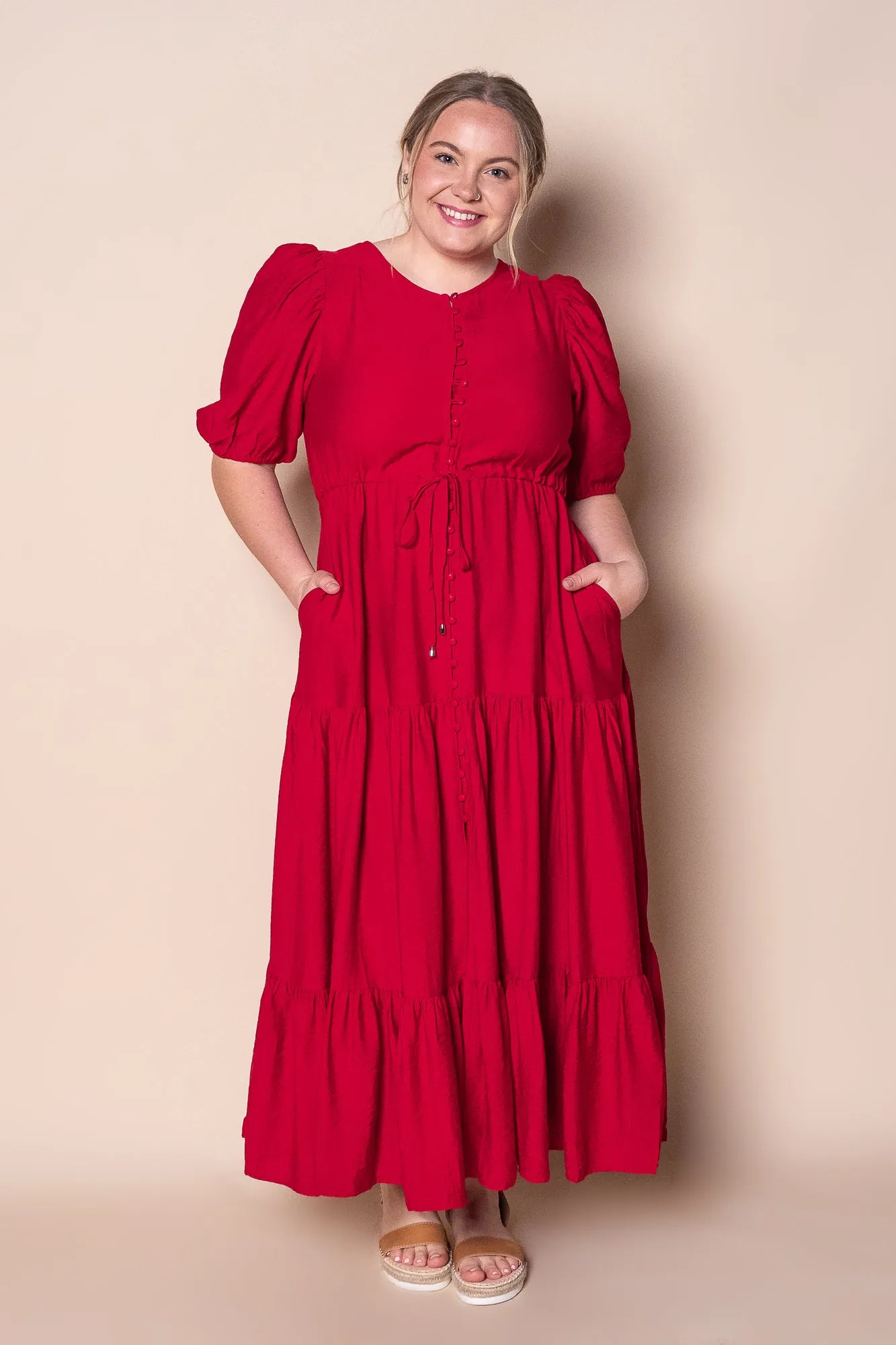 Janice Maxi Dress in Cherry Red sold by Always Alice