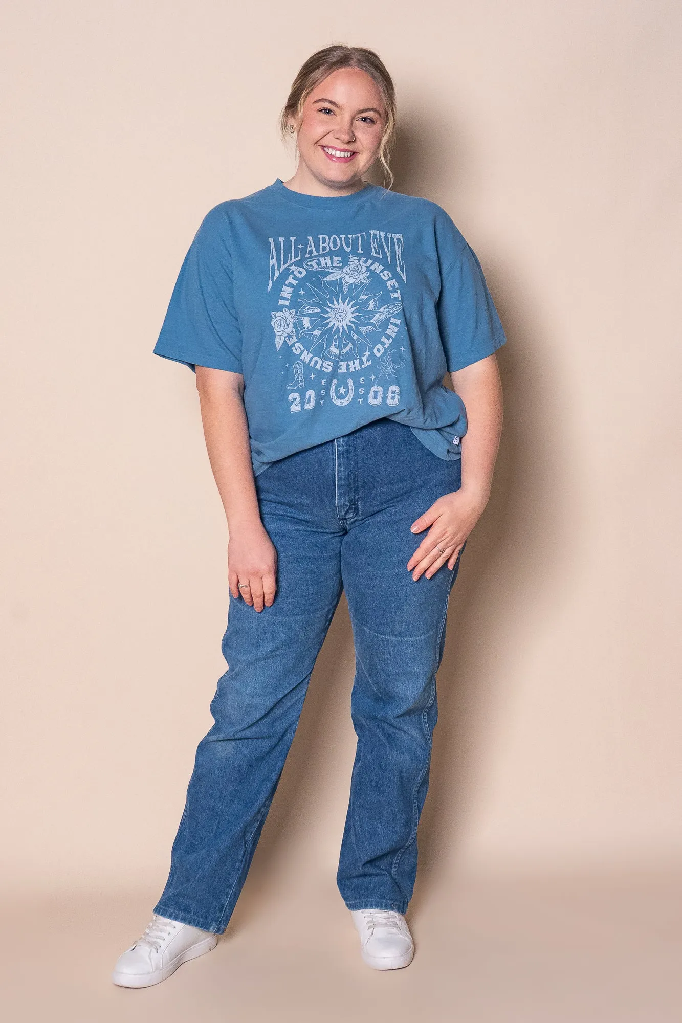 Into The Sunset Relaxed Tee in Blue - All About Eve sold by Always Alice