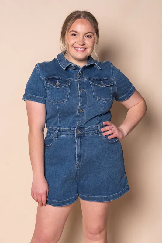 Wilder Playsuit in Mid Blue - Silent Theory sold by Always Alice